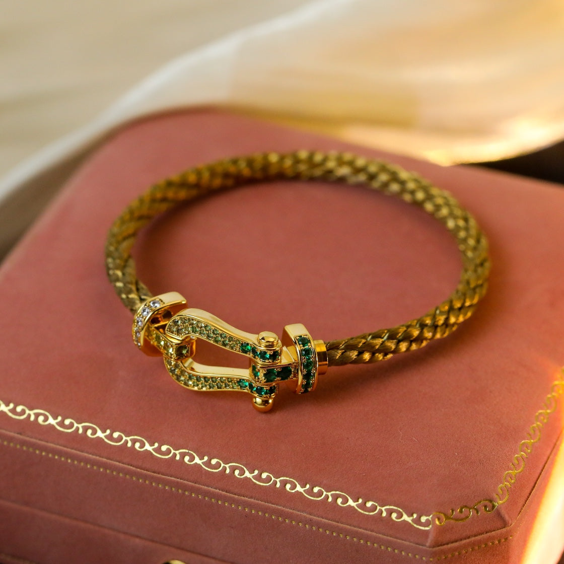 [Avelora Jewelry ]FORCE 10 GOLD GREEN DIAMOND PAVED