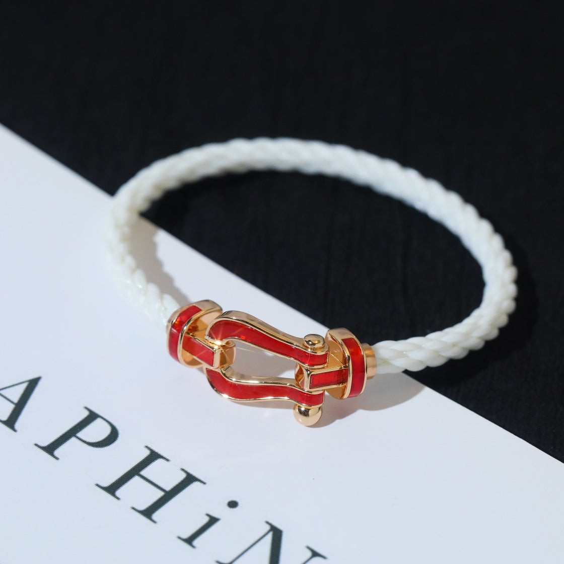 [Avelora Jewelry ]FORCE 10 WHITE TEXTILE DIAMOND PAVED