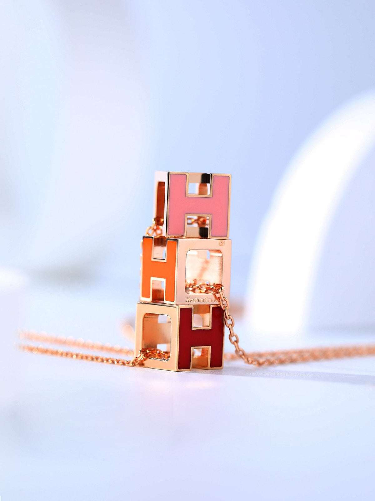 [Avelora Jewelry ]H CAGE PINK GOLD NECKLACE
