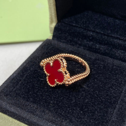 [Avelora]LUCKY CLOVER ROSE GOLD REVERSIBLE RING