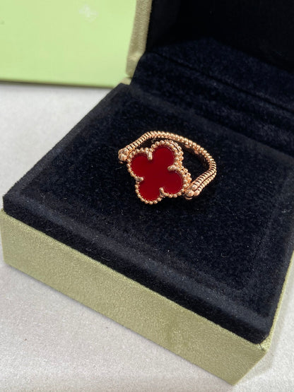 [Avelora]LUCKY CLOVER ROSE GOLD REVERSIBLE RING