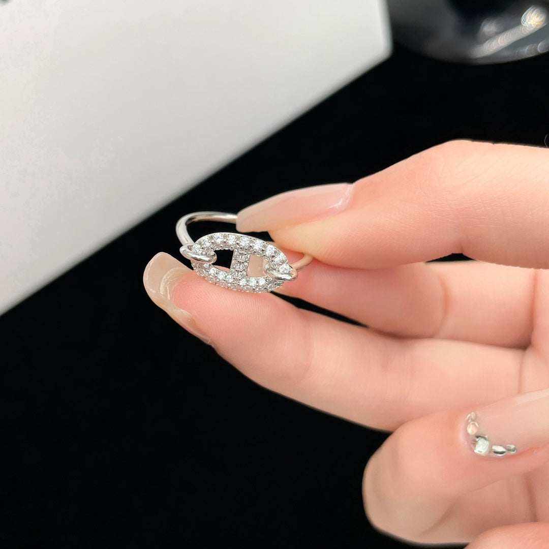 [Avelora Jewelry ]RONDE SMALL SILVER DIAMOND RING