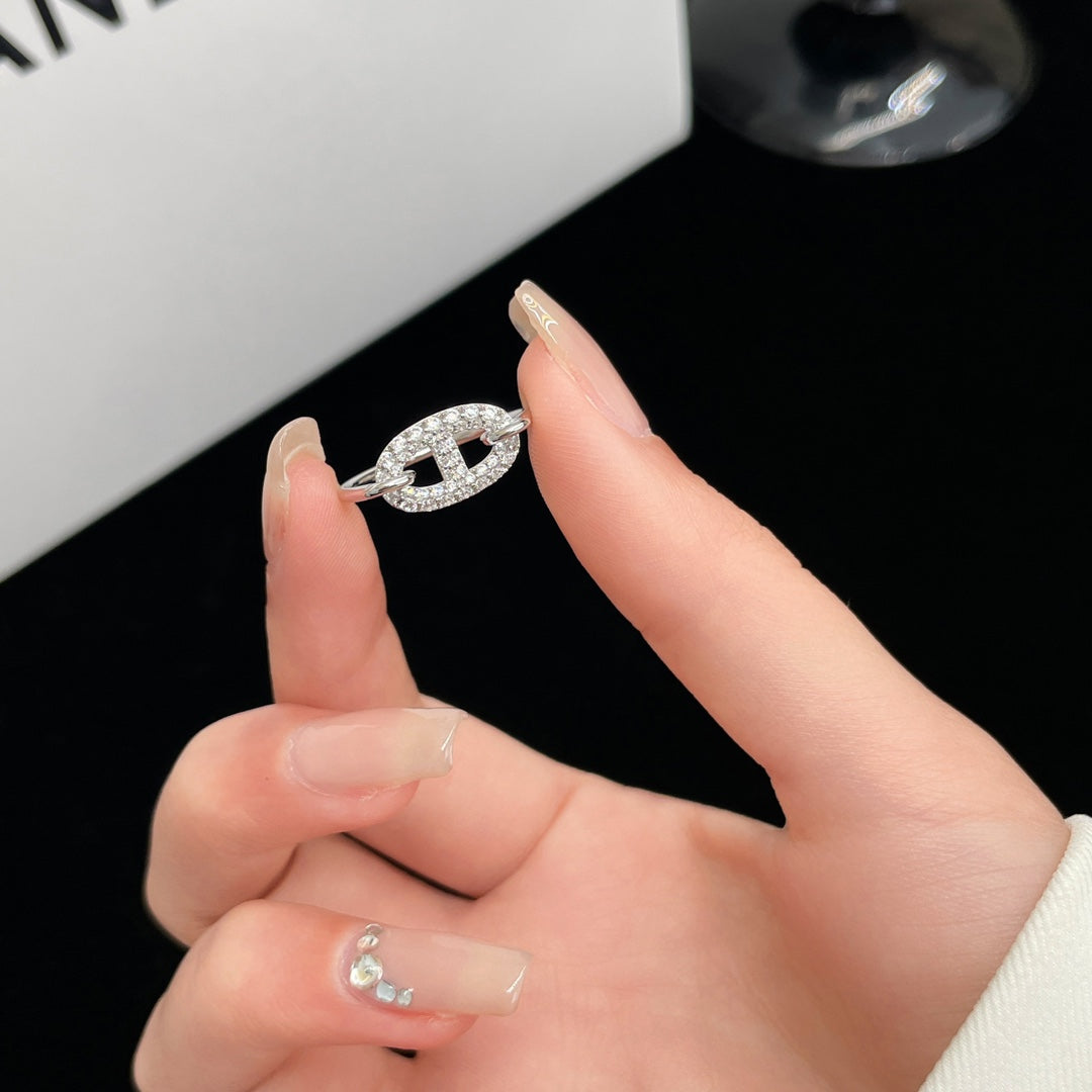 [Avelora Jewelry ]RONDE SMALL SILVER DIAMOND RING