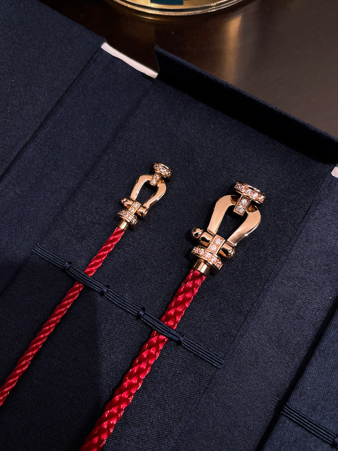 [Avelora Jewelry ]FORCE 10 HALF DIAMOND PINK GOLD RED CORDERI LARGE AND MEDIUM MODEL