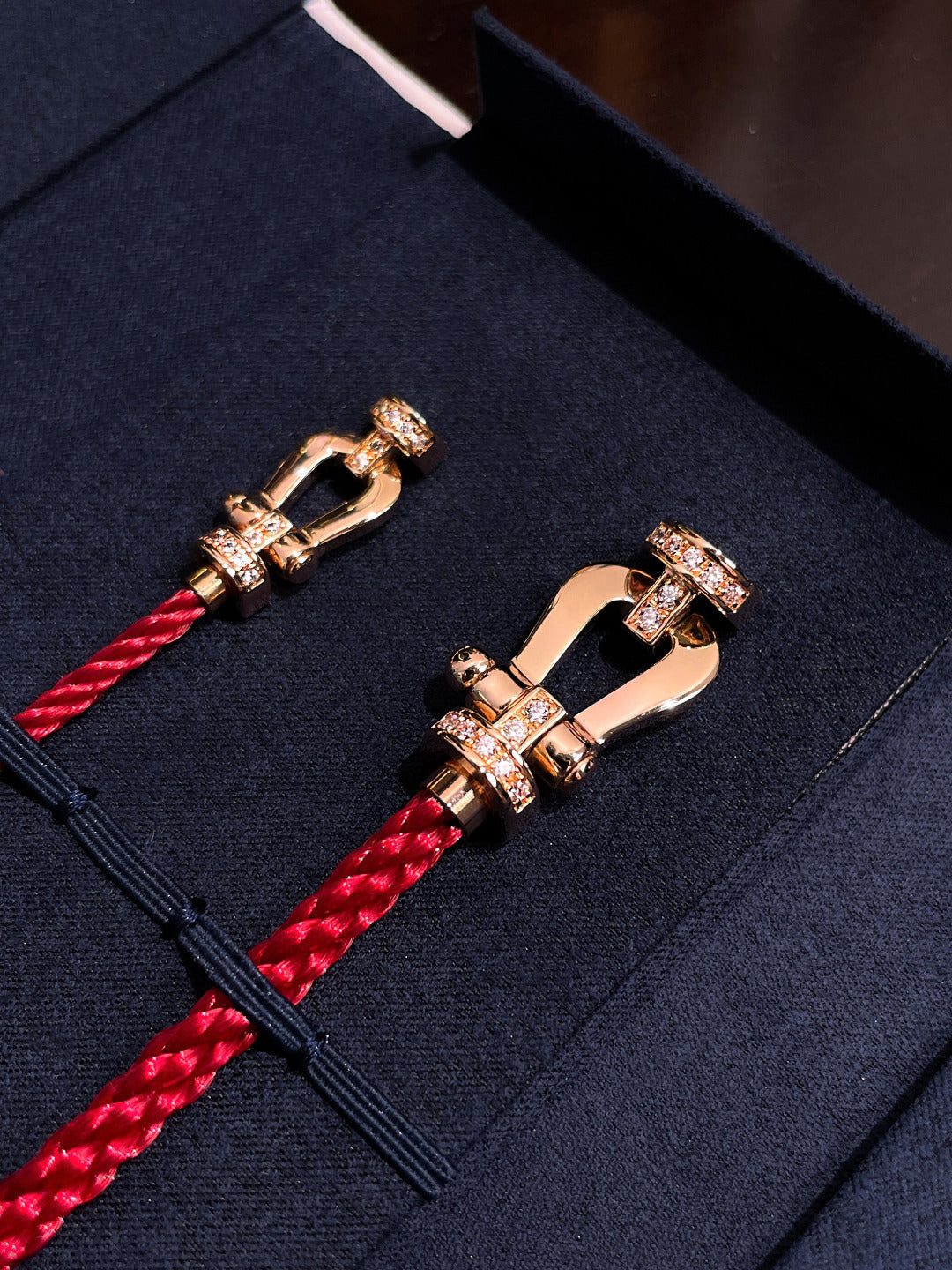[Avelora Jewelry ]FORCE 10 HALF DIAMOND PINK GOLD RED CORDERI LARGE AND MEDIUM MODEL