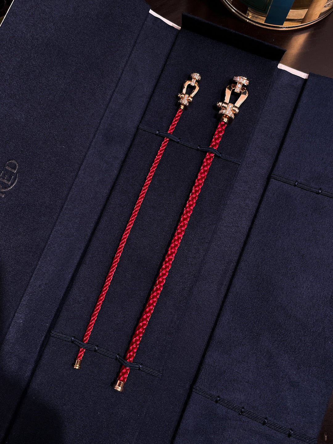 [Avelora Jewelry ]FORCE 10 HALF DIAMOND PINK GOLD RED CORDERI LARGE AND MEDIUM MODEL