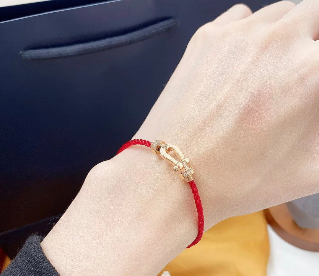 [Avelora Jewelry ]FORCE 10 HALF DIAMOND PINK GOLD RED CORDERI LARGE AND MEDIUM MODEL