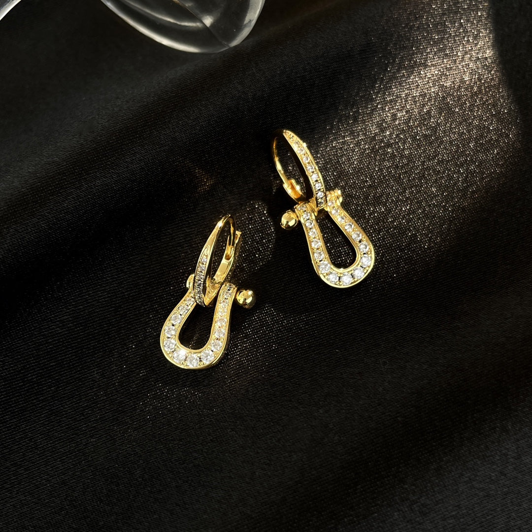 [Avelora Jewelry ]FORCE 10 FULL DIAMOND DROP EARRINGS MEDIUM MODEL
