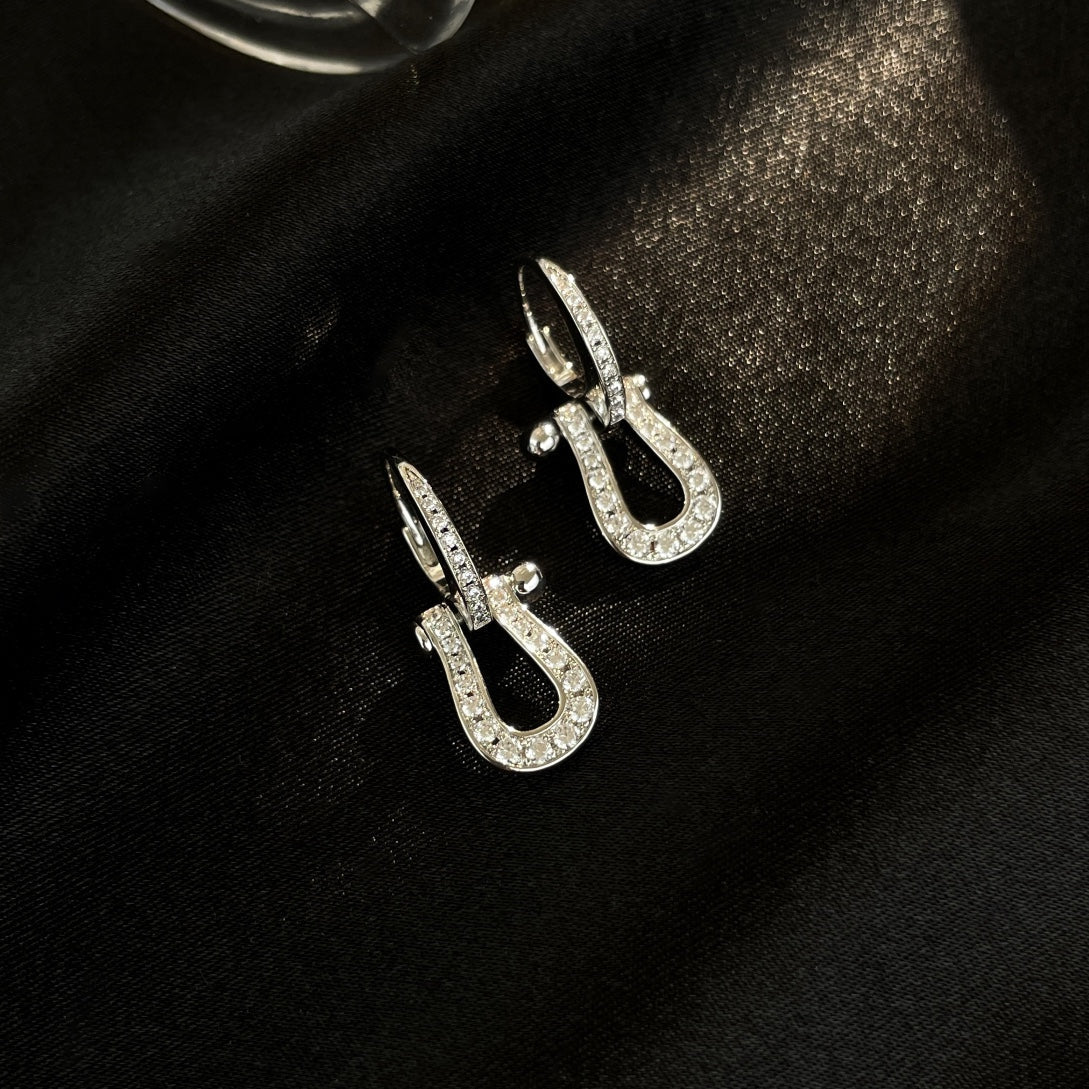 [Avelora Jewelry ]FORCE 10 FULL DIAMOND DROP EARRINGS MEDIUM MODEL