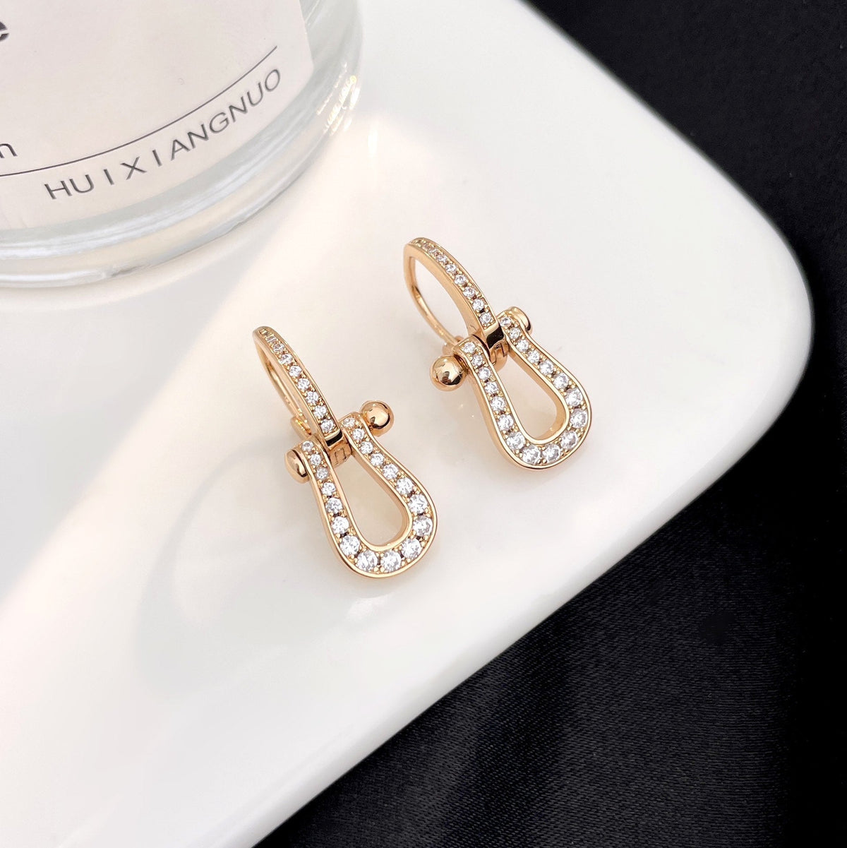 [Avelora Jewelry ]FORCE 10 FULL DIAMOND DROP EARRINGS MEDIUM MODEL