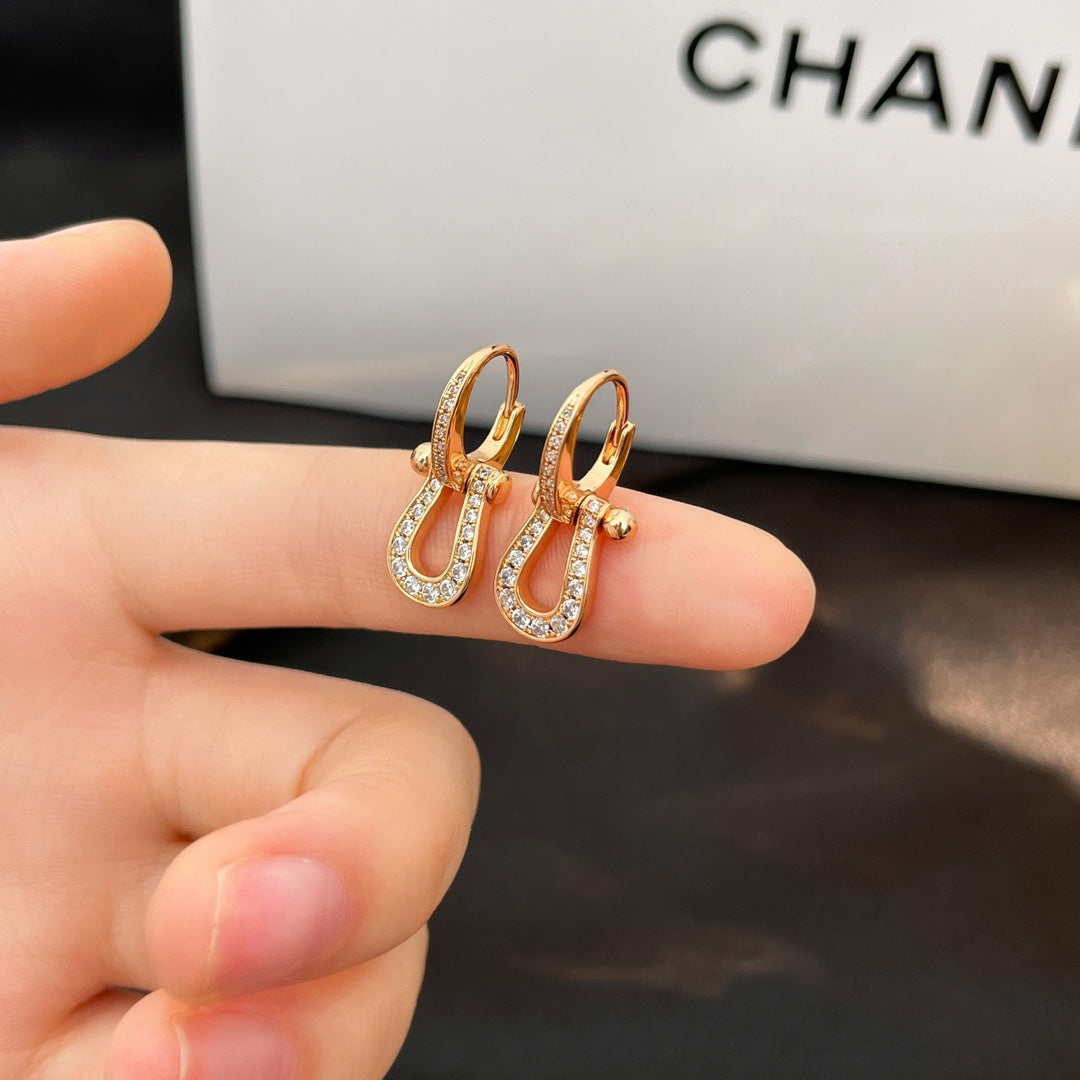 [Avelora Jewelry ]FORCE 10 FULL DIAMOND DROP EARRINGS MEDIUM MODEL