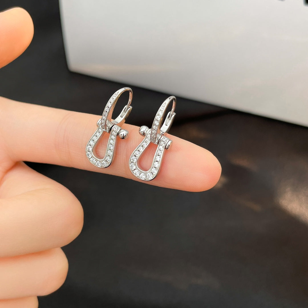 [Avelora Jewelry ]FORCE 10 FULL DIAMOND DROP EARRINGS MEDIUM MODEL
