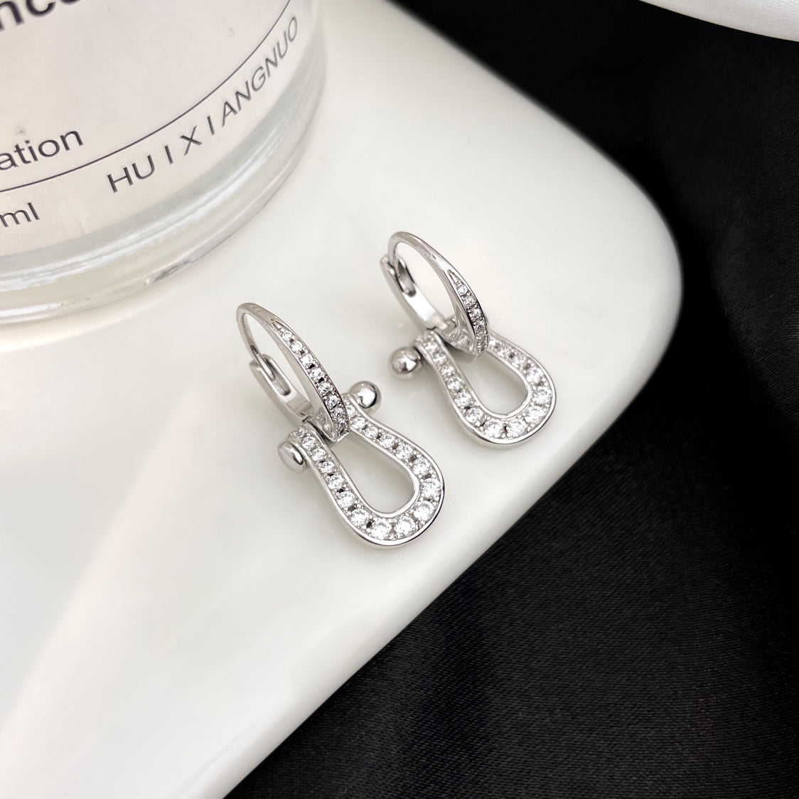 [Avelora Jewelry ]FORCE 10 FULL DIAMOND DROP EARRINGS MEDIUM MODEL