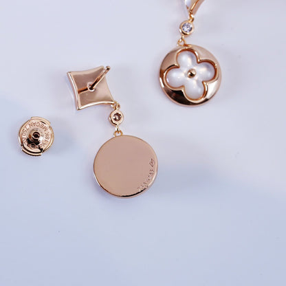 [Avelora]STAR AND SUN ROSE GOLD MOP DROP EARRINGS