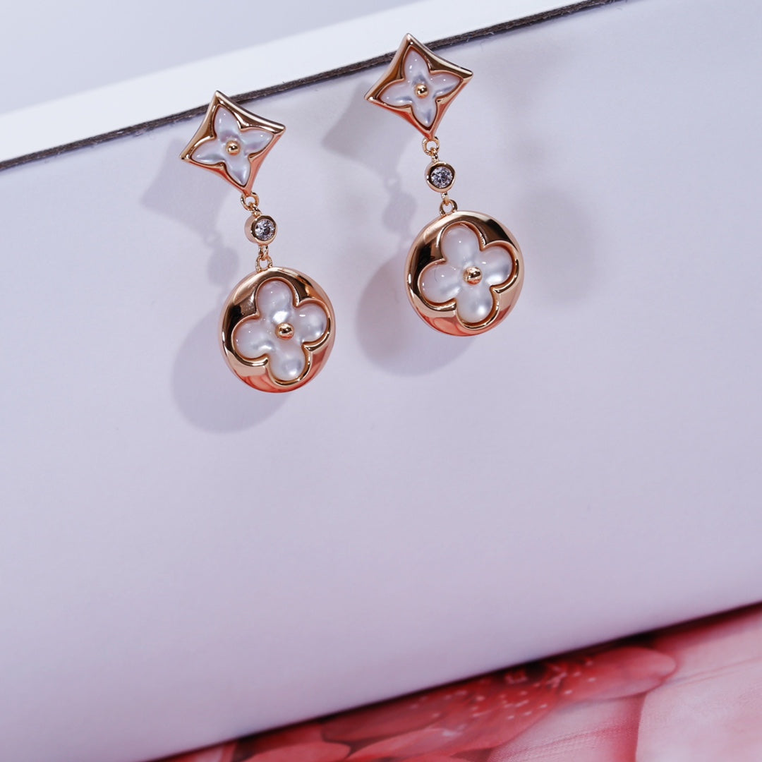 [Avelora Jewelry ]STAR AND SUN PINK GOLD MOP DROP EARRINGS