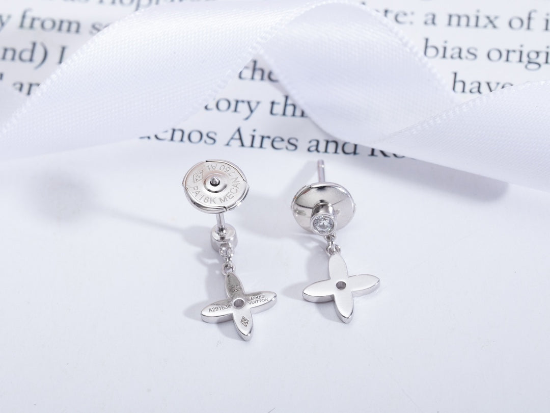 [Avelora Jewelry ]VIDYLLE SILVER DIAMOND MINI DROP EARRINGS