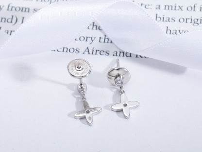 [Avelora]VIDYLLE SILVER DIAMOND MINI DROP EARRINGS