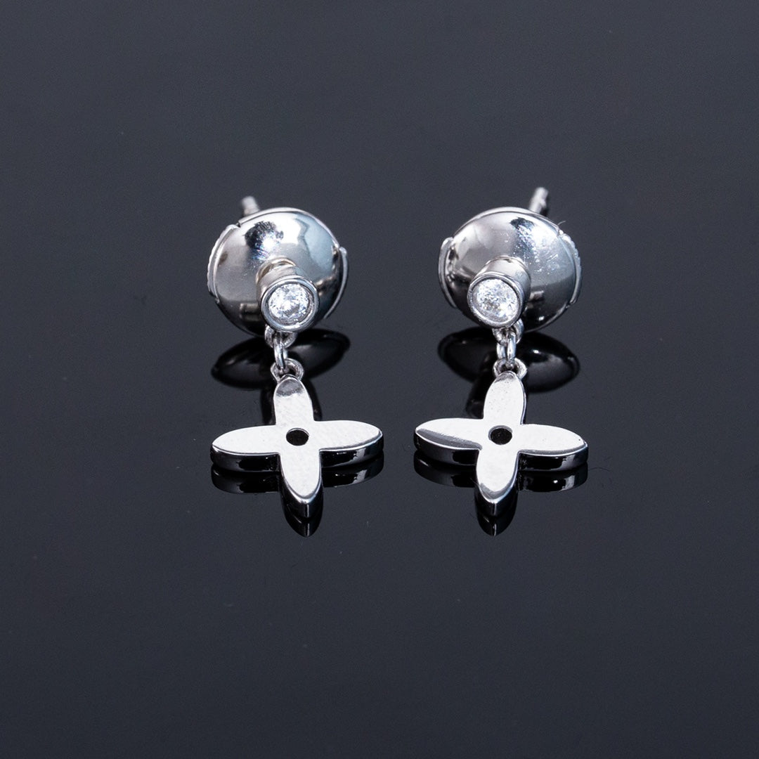 [Avelora]VIDYLLE SILVER DIAMOND MINI DROP EARRINGS