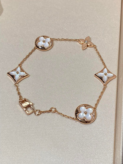 [Avelora]STAR AND SUN 5 MOTIF MOP ROSE GOLD BRACELET