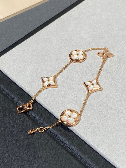 [Avelora]STAR AND SUN 5 MOTIF MOP ROSE GOLD BRACELET