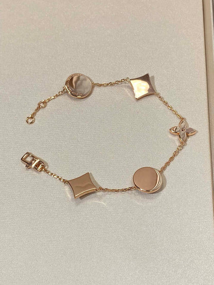 [Avelora]STAR AND SUN 5 MOTIF MOP ROSE GOLD BRACELET