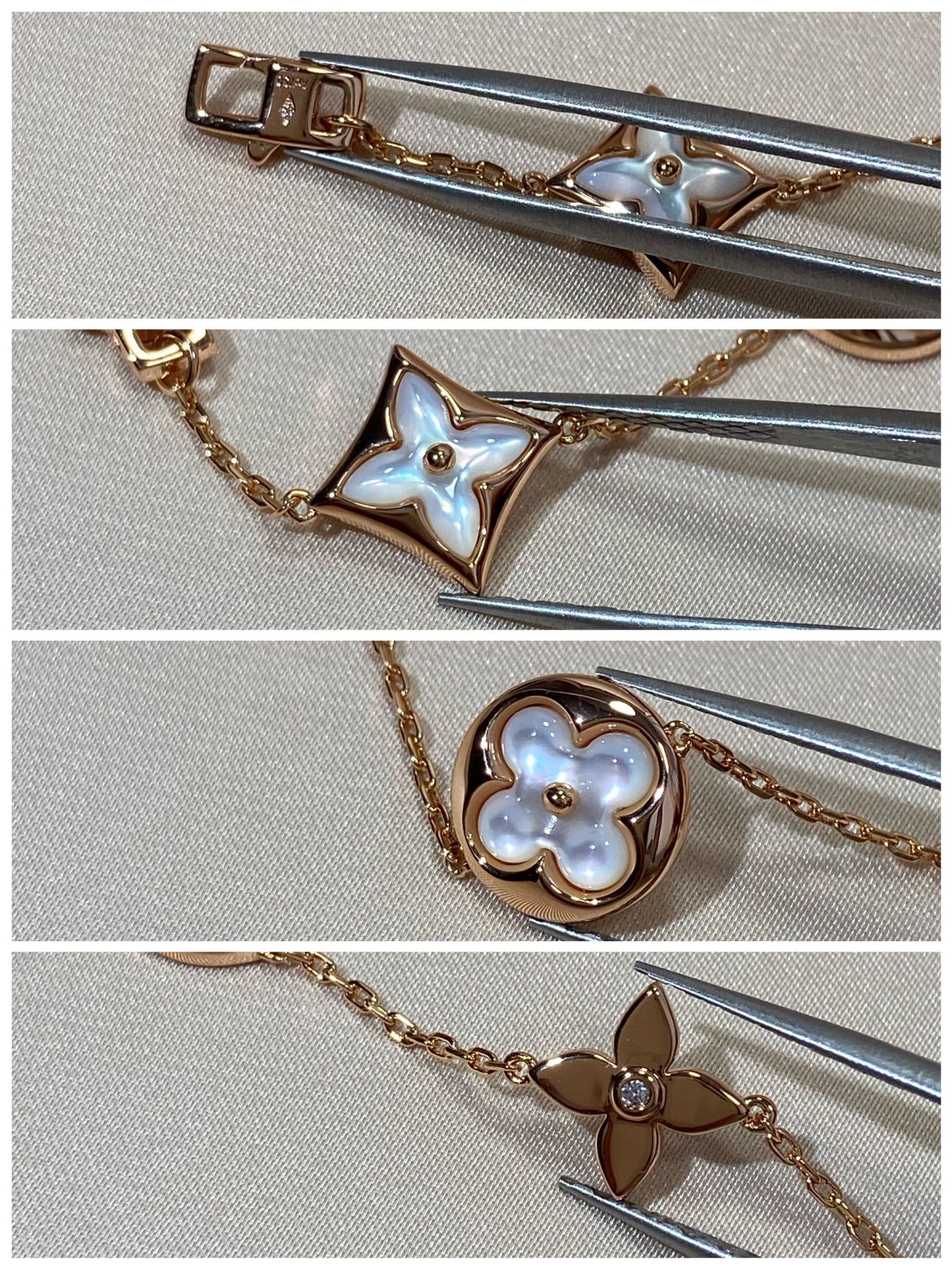 [Avelora]STAR AND SUN 5 MOTIF MOP ROSE GOLD BRACELET