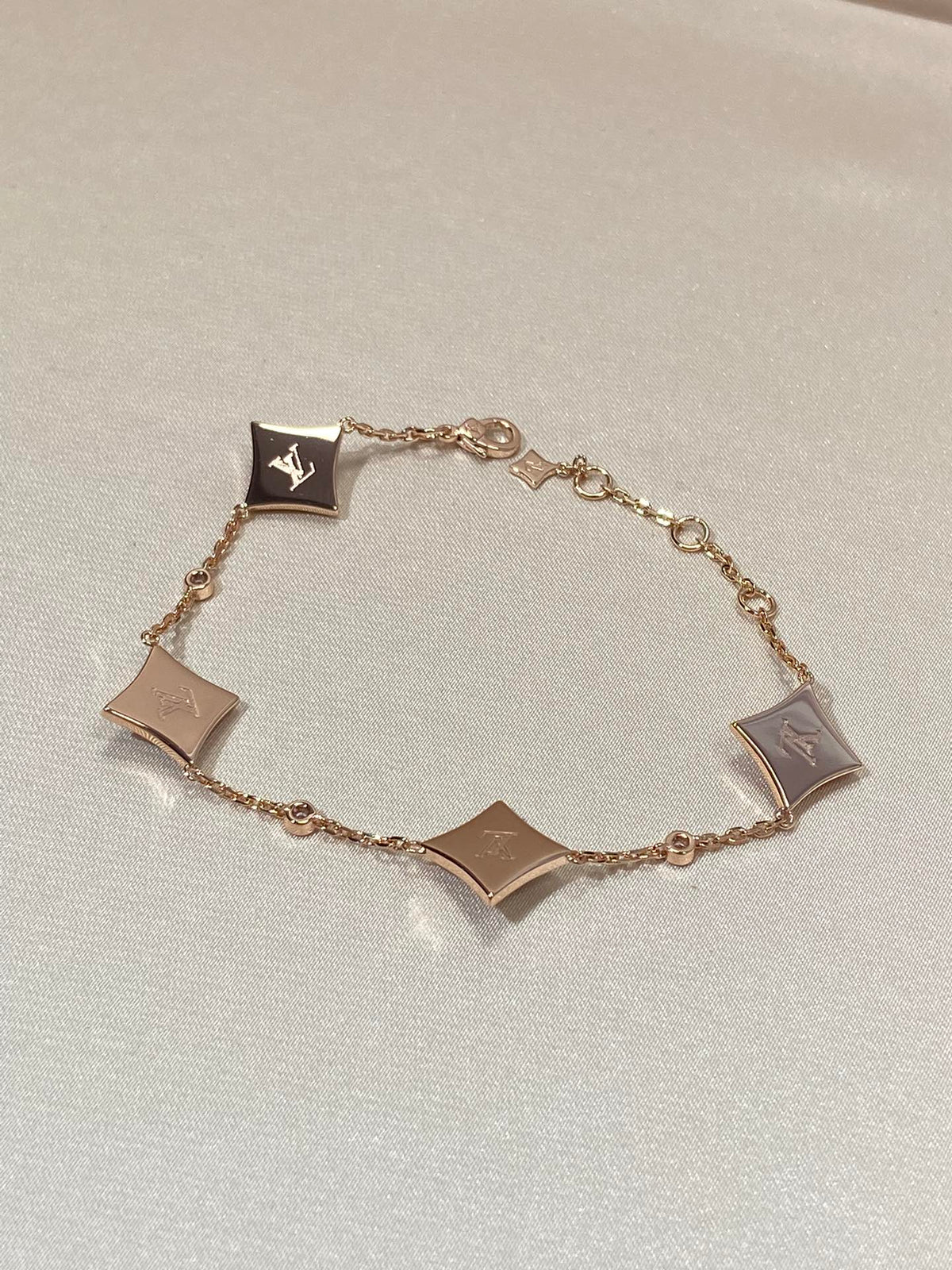 [Avelora Jewelry ]STAR 4 MOTIF MOP DIAMOND PINK GOLD BRACELET