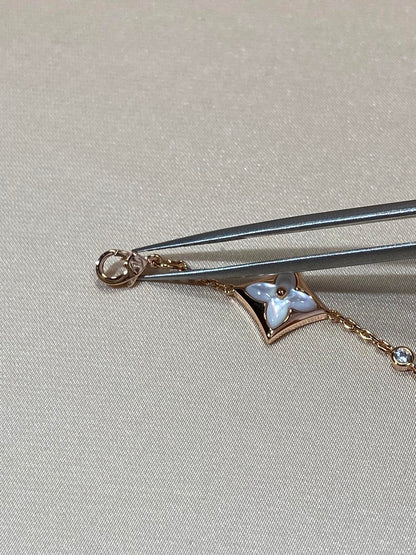 [Avelora]STAR 4 MOTIF MOP DIAMOND ROSE GOLD BRACELET