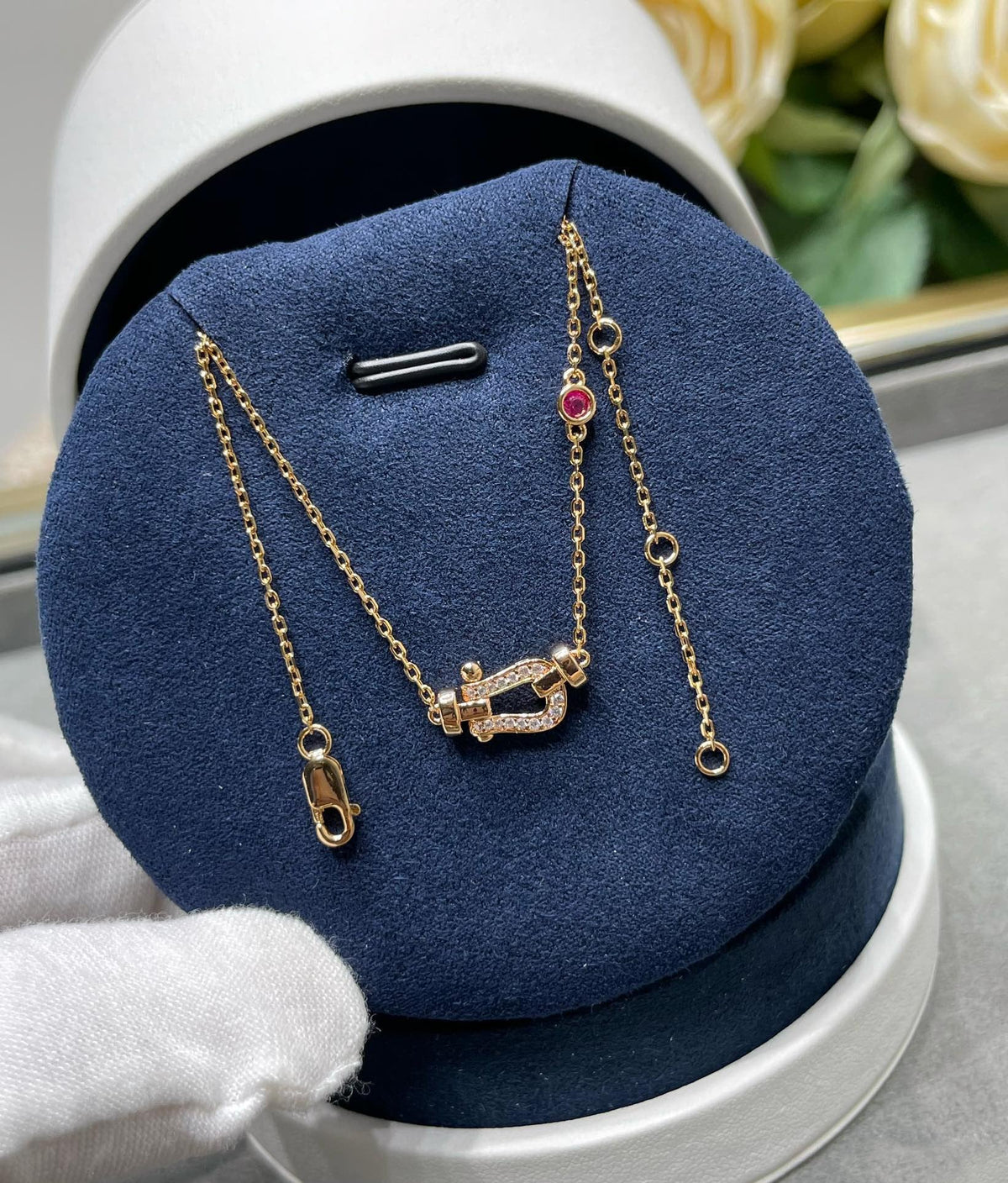[Avelora Jewelry ]FORCE 10 DIAMOND PINK GOLD NECKLACE