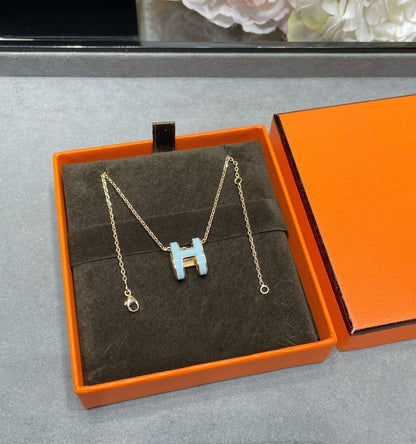 [Avelora]POP H SKY BLUE NECKLACE