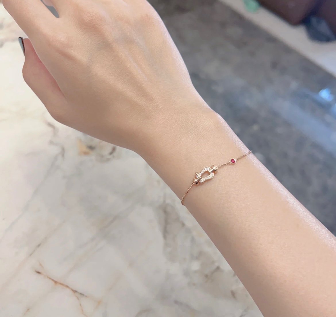 [Avelora Jewelry ]FORCE 10 DIAMOND CHAIN LINK PINK GOLD BRACELET