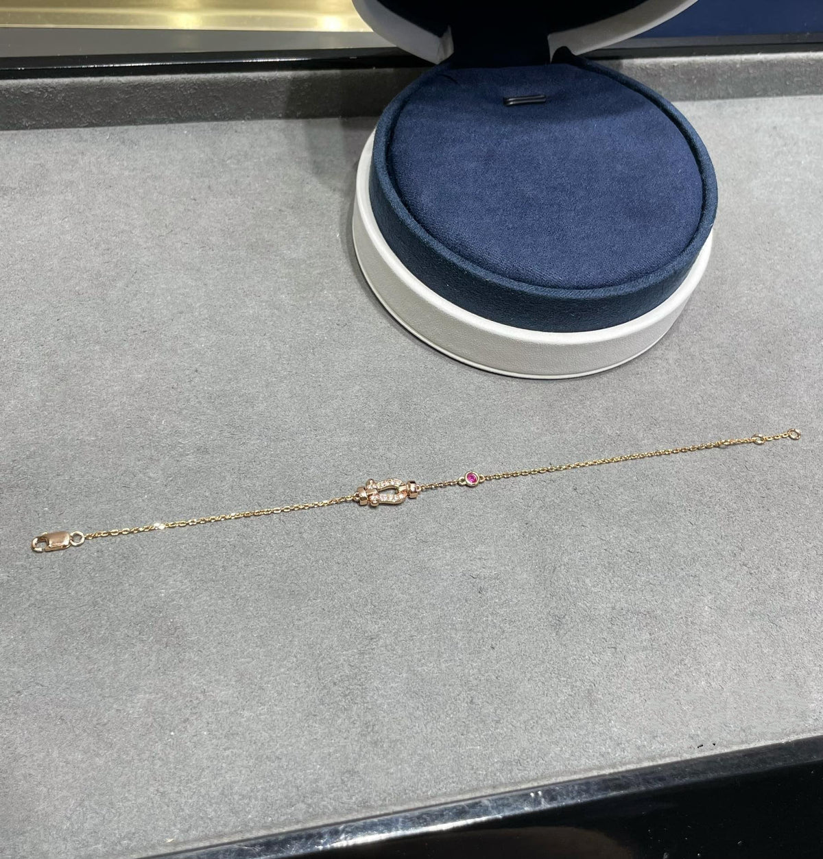 [Avelora Jewelry ]FORCE 10 DIAMOND CHAIN LINK PINK GOLD BRACELET