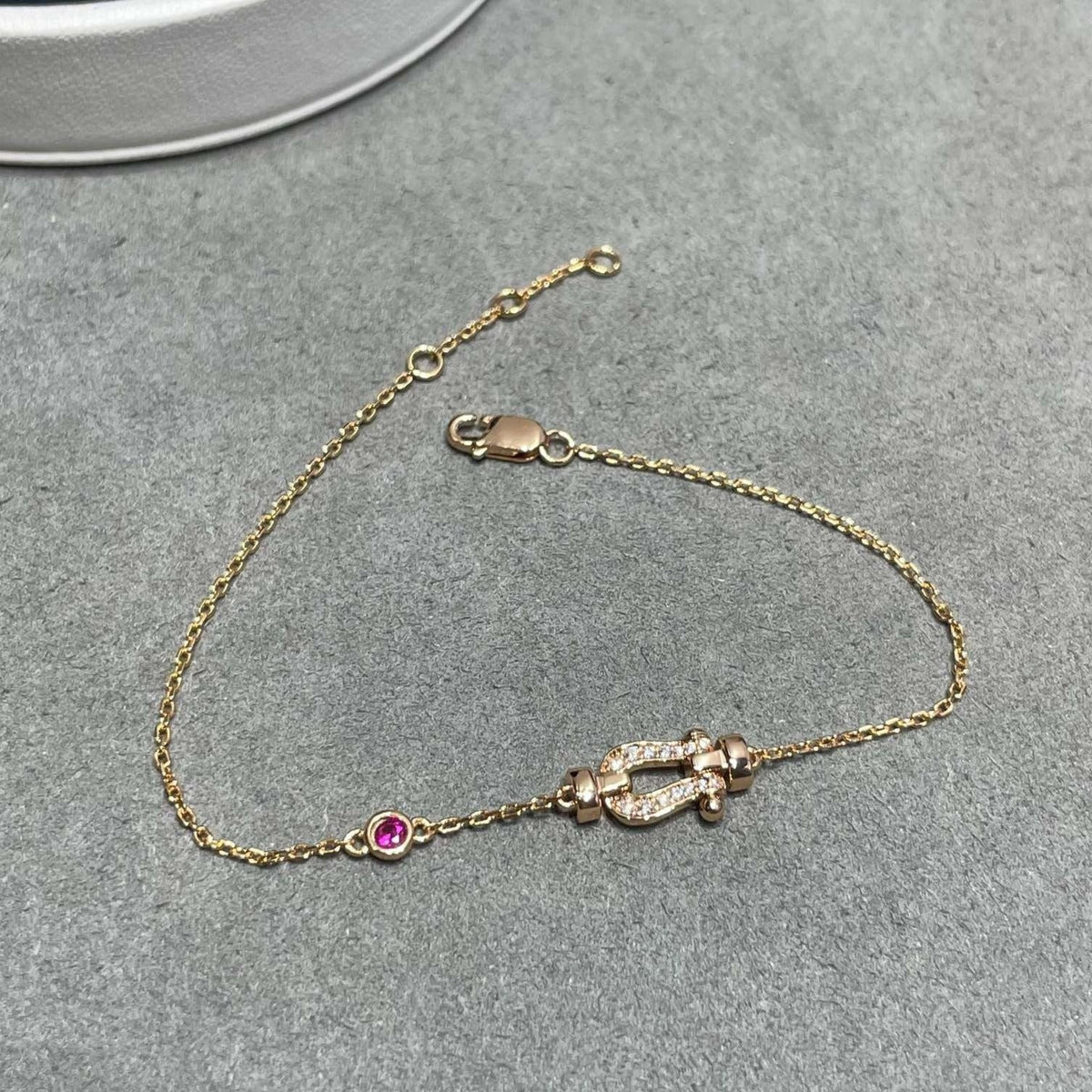 [Avelora Jewelry ]FORCE 10 DIAMOND CHAIN LINK PINK GOLD BRACELET