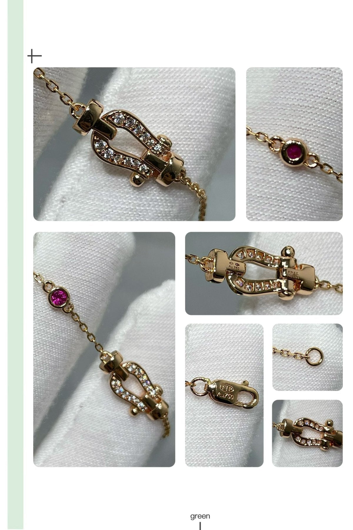 [Avelora Jewelry ]FORCE 10 DIAMOND CHAIN LINK PINK GOLD BRACELET
