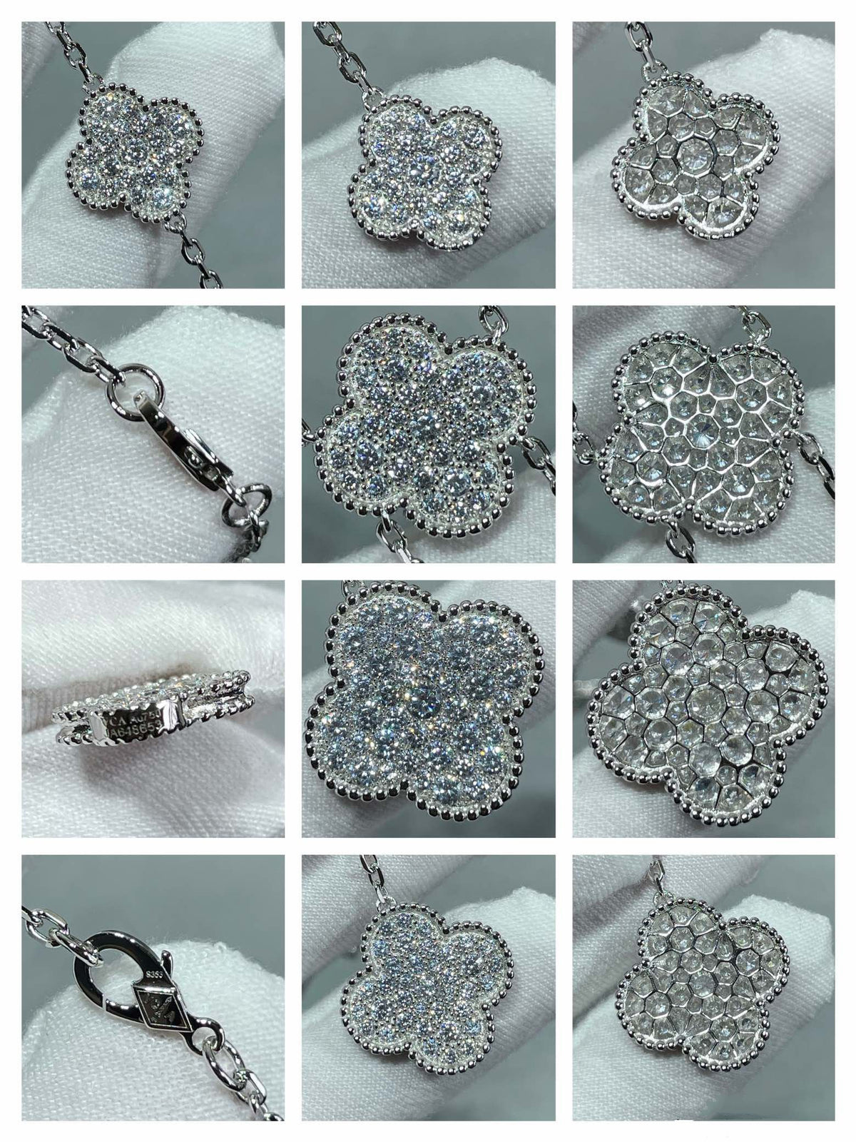 [Avelora Jewelry ]CLOVER 6 MOTIF DIAMOND PAVED NECKLACE