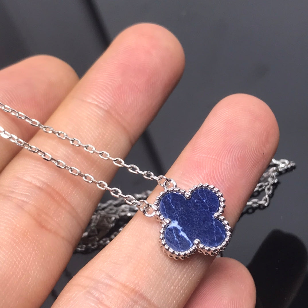 [Avelora Jewelry ]CLOVER PIETERSITE SILVER LONG NECKLACE