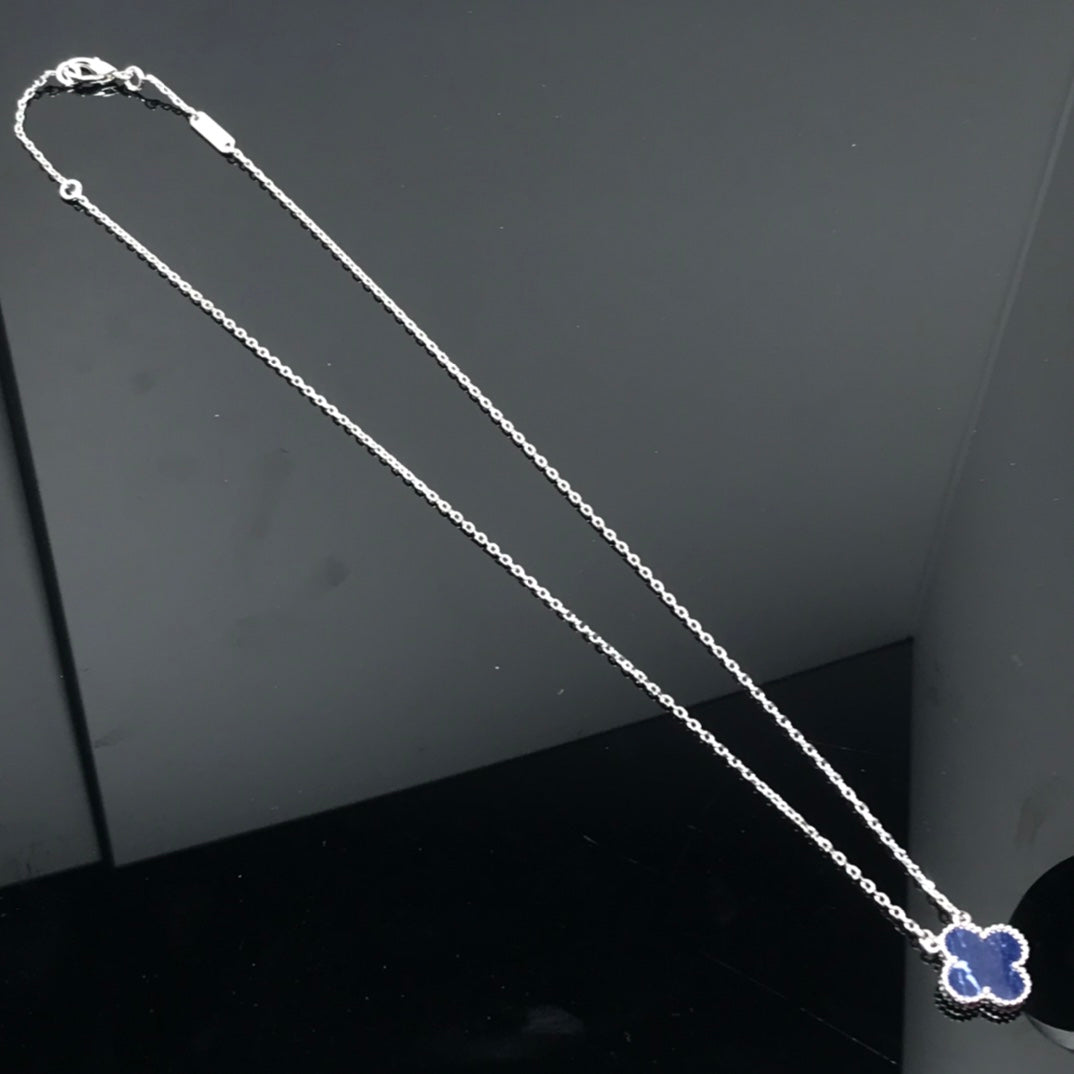 [Avelora Jewelry ]CLOVER PIETERSITE SILVER LONG NECKLACE