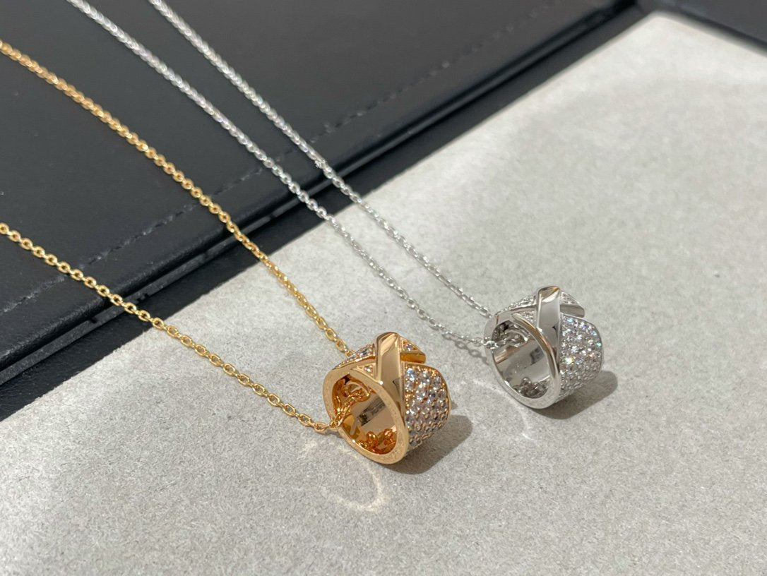 [Avelora]LIENS EVIDENCE DIAMOND PAVED NECKLACE