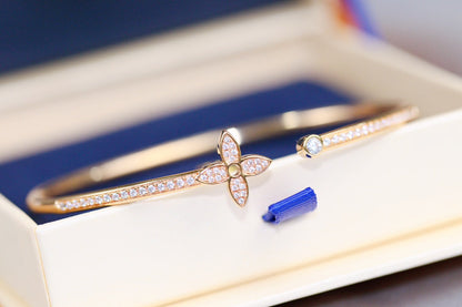 [Avelora]IDYLLE ROSE GOLD OPEN BRACELET DIAMOND PAVED