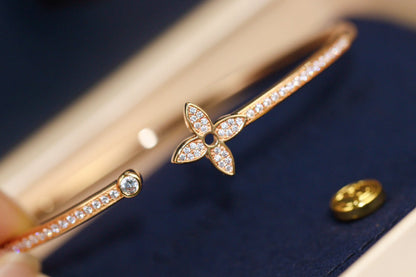 [Avelora]IDYLLE ROSE GOLD OPEN BRACELET DIAMOND PAVED