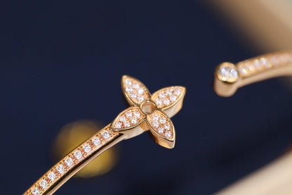 [Avelora]IDYLLE ROSE GOLD OPEN BRACELET DIAMOND PAVED