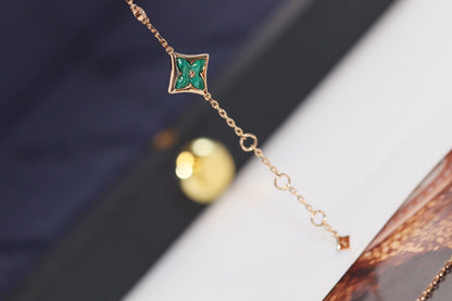 [Avelora]STAR AND SUN 4 MOTIF ROSE GOLD MALACHITE BRACELET
