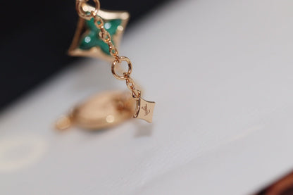[Avelora]STAR AND SUN 4 MOTIF ROSE GOLD MALACHITE BRACELET