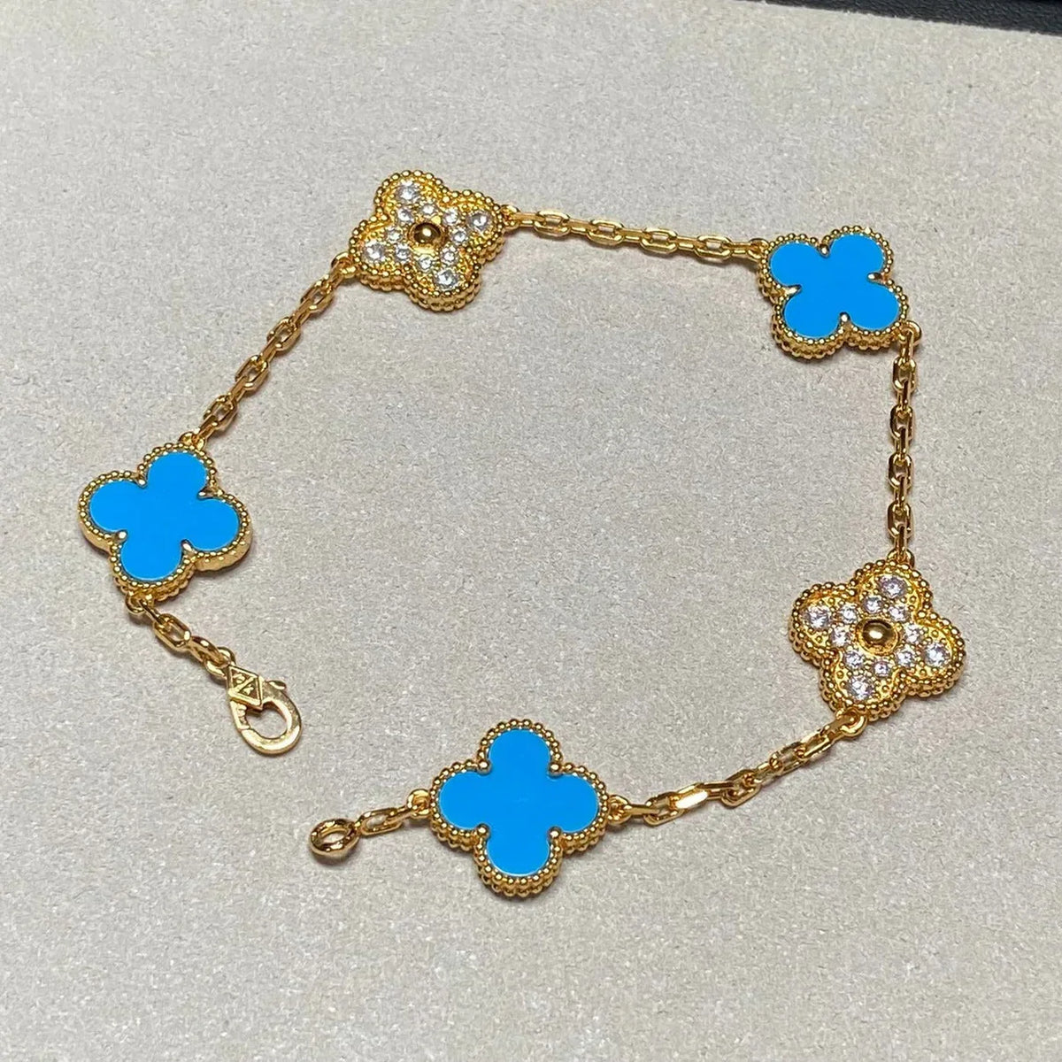 [Avelora Jewelry ] CLOVER 5 MOTIF BLUE AGATE BRACELET COLLECTION