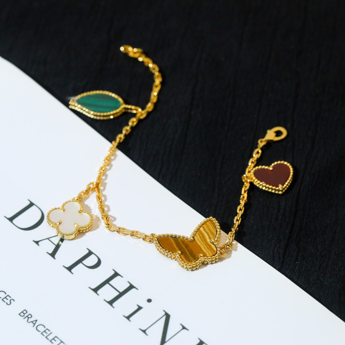 [Avelora Jewelry ]LUCKY SPRING 5 MOTIF GOLD BRACELET