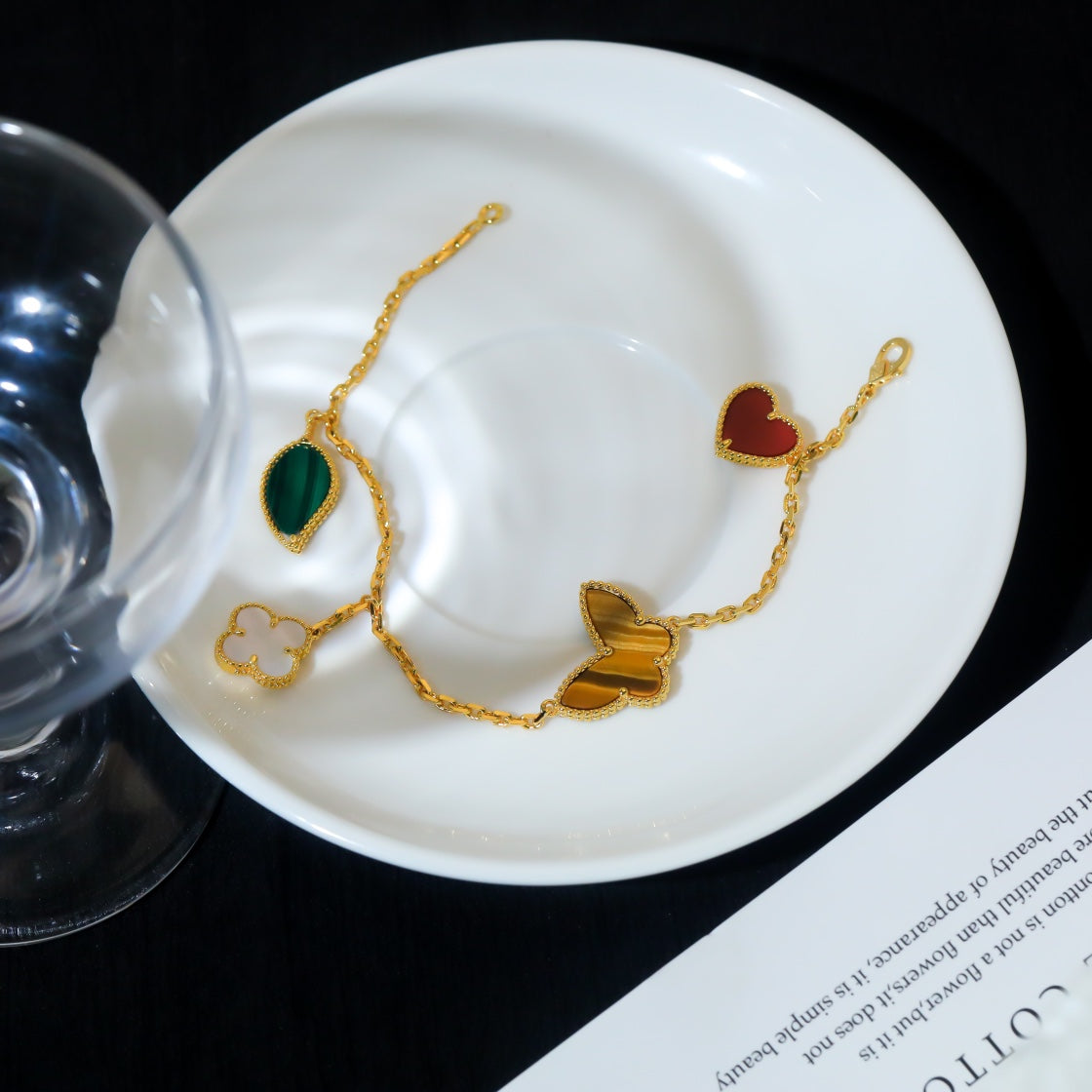 [Avelora Jewelry ]LUCKY SPRING 5 MOTIF GOLD BRACELET