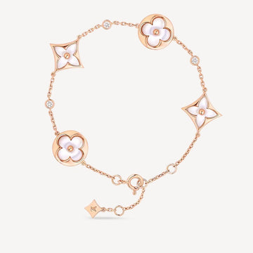 [Avelora Jewelry ]STAR AND SUN 4 MOTIF WHITE MOP PINK GOLD BRACELET