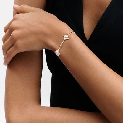 [Avelora]STAR AND SUN 4 MOTIF WHITE MOP ROSE GOLD BRACELET