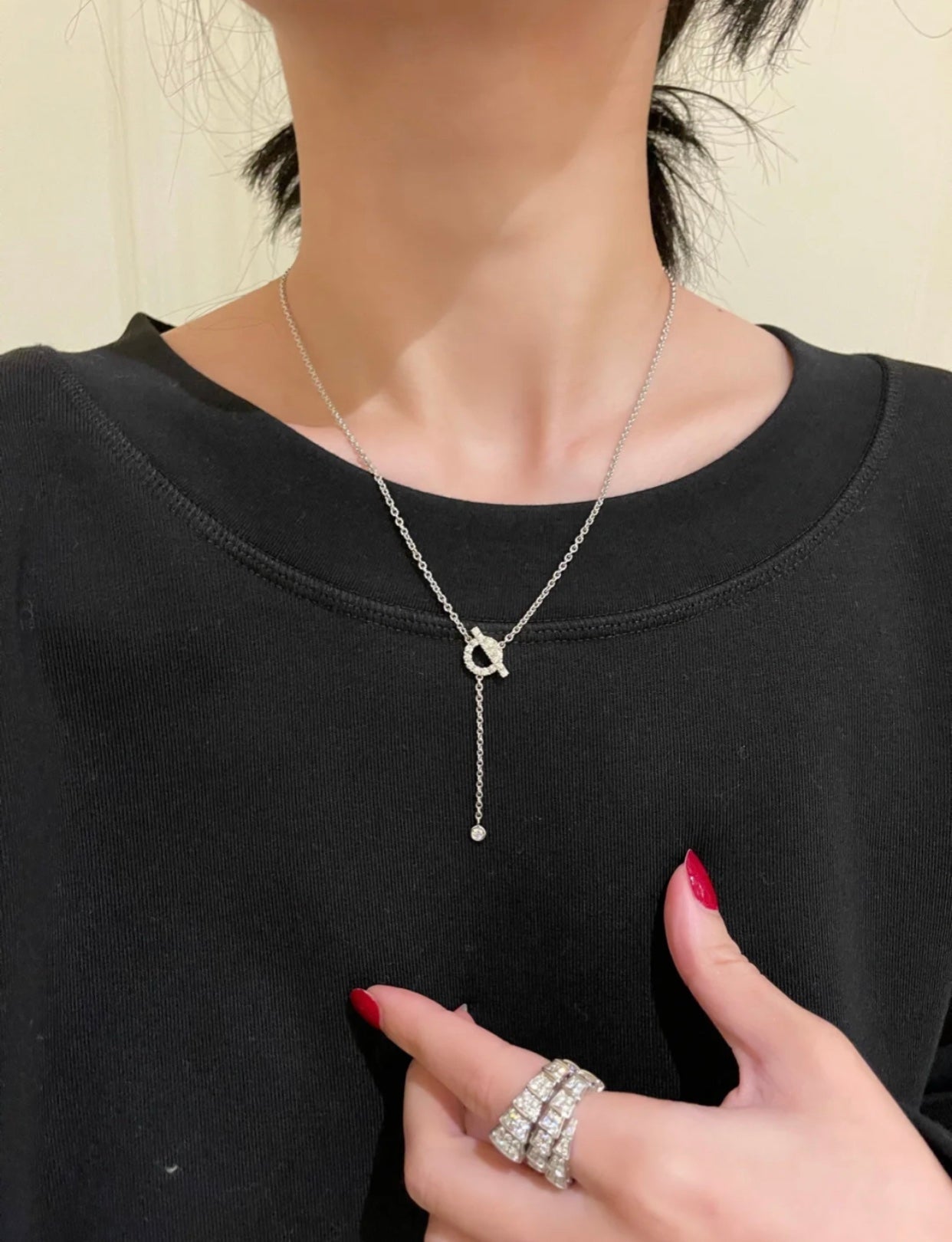 [Avelora]FINESSE SILVER DIAMOND NECKLACE