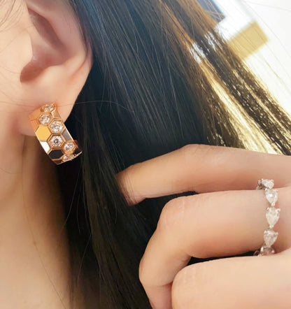 [Avelora]BEE LOVE DIAMOND HOOP EARRINGS